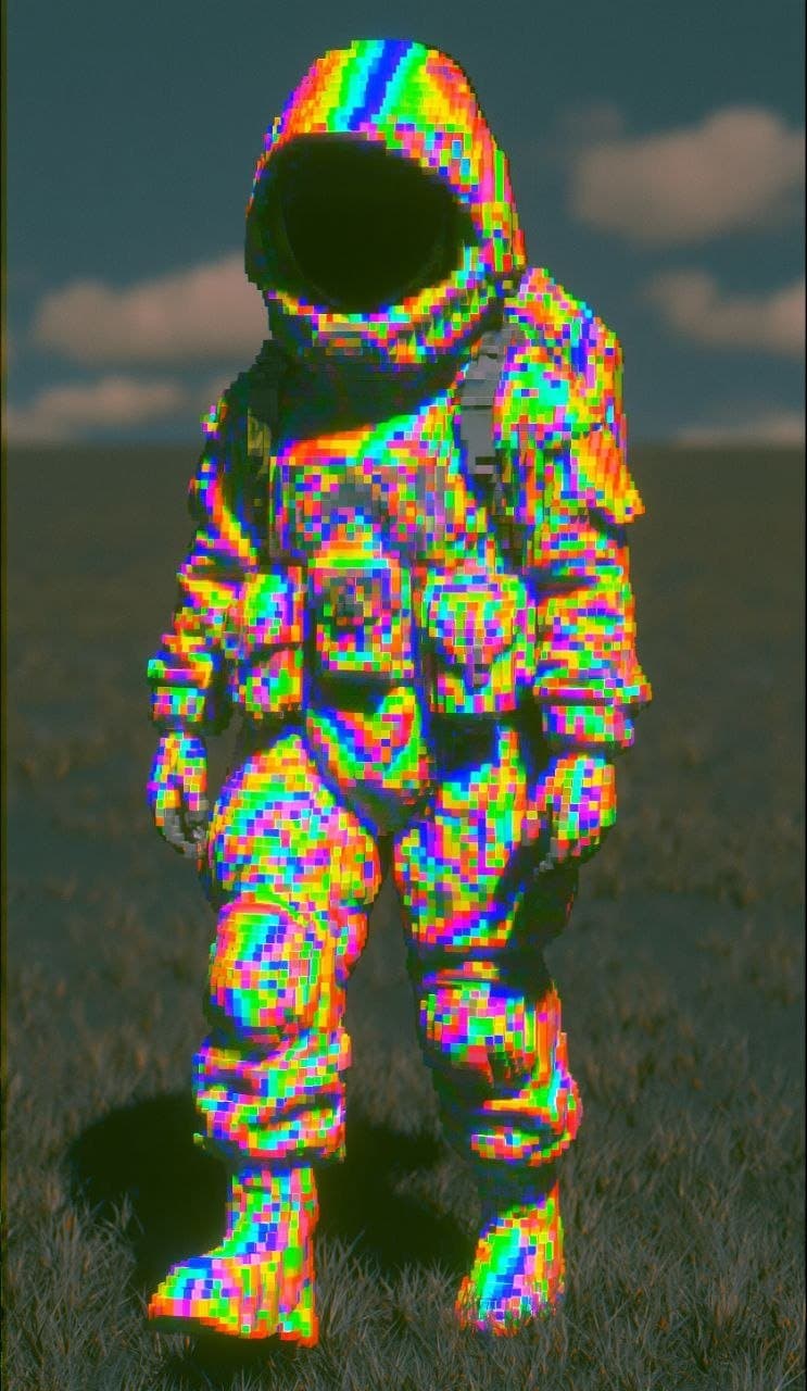 So here I stand - overdressed in every color I've ever glitched into existence - waiting to see if the art world wants me or not.